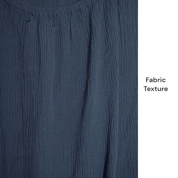 NWT  Maurices Navy Lace Peasant Blouse Size M Button Front Boho Long Sleeve Top - Picture 5 of 7